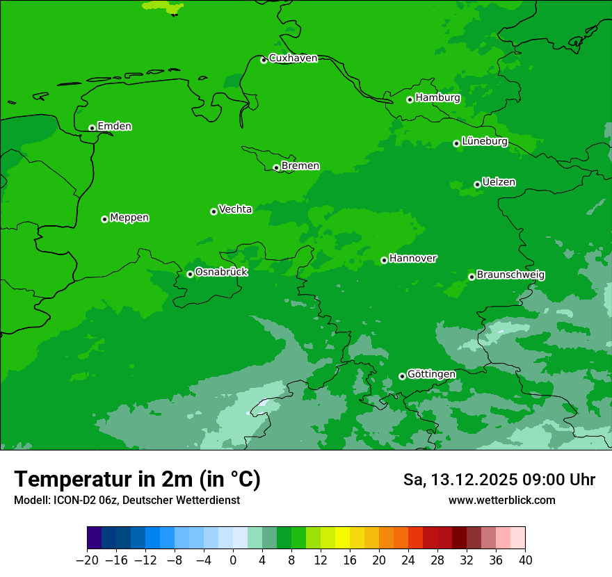 Modellkarten Temperatur