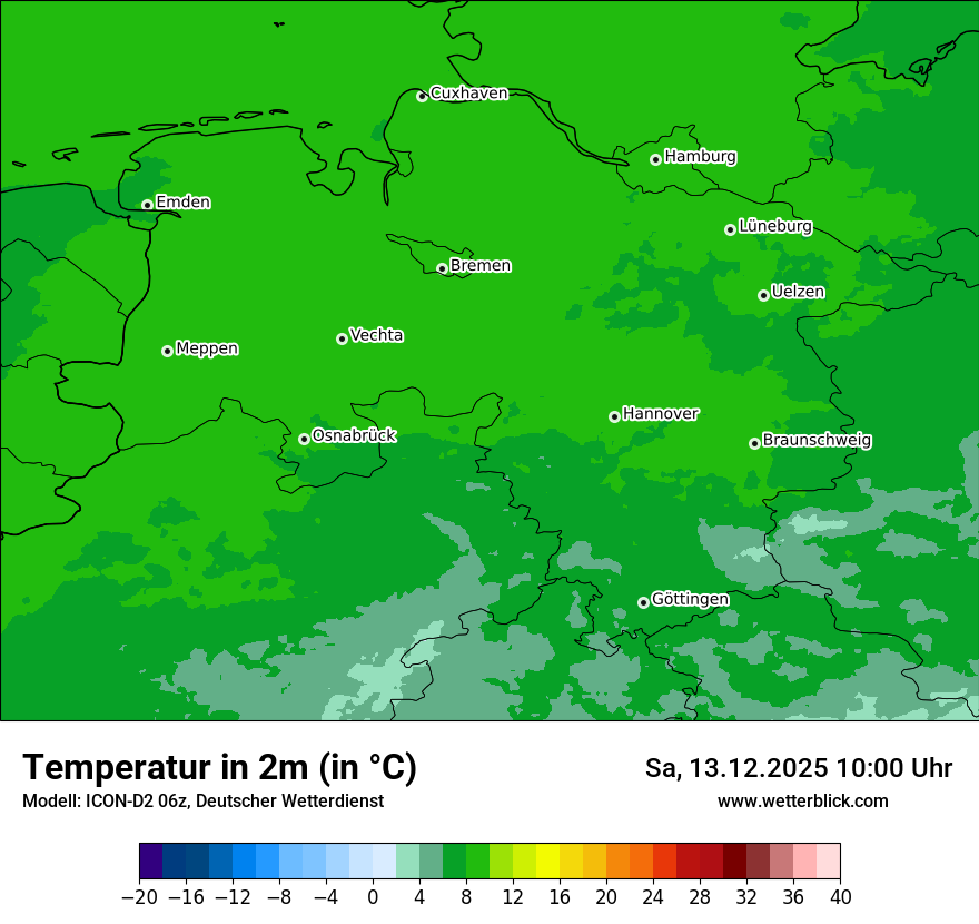 Modellkarten Temperatur