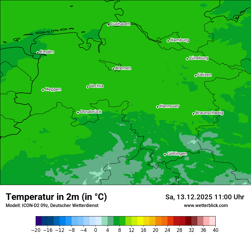 Modellkarten Temperatur