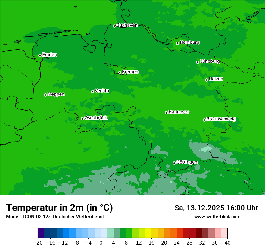 Modellkarten Temperatur