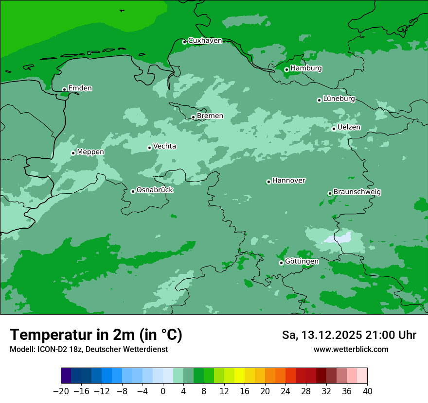 Modellkarten Temperatur