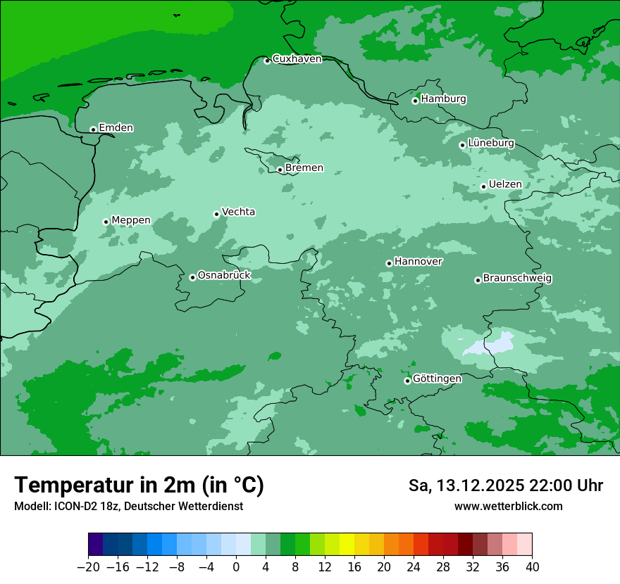 Modellkarten Temperatur