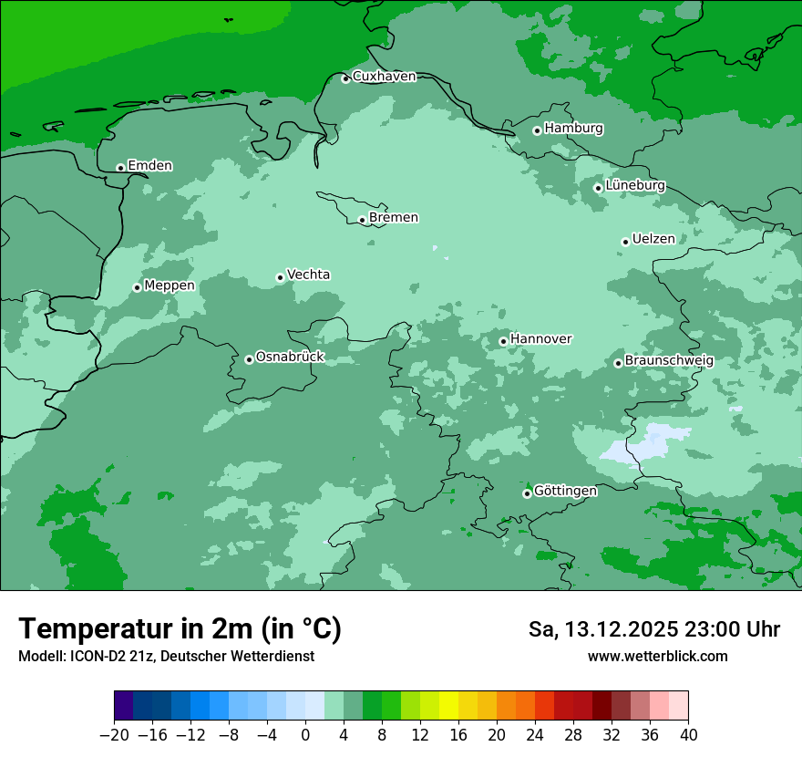 Modellkarten Temperatur