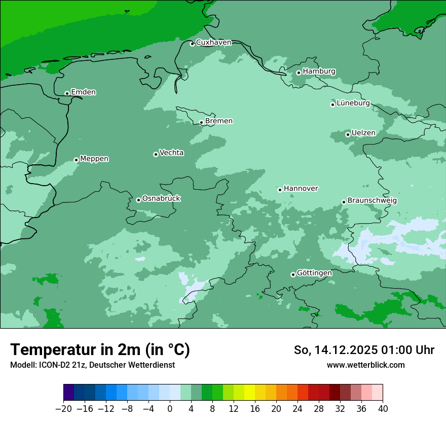 Modellkarten Temperatur