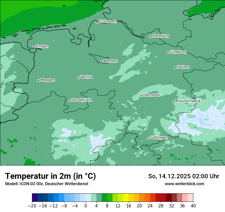 Modellkarten Temperatur