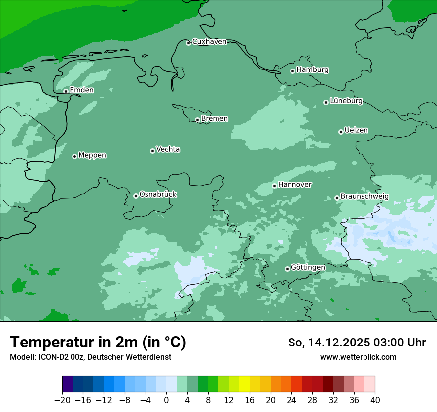 Modellkarten Temperatur