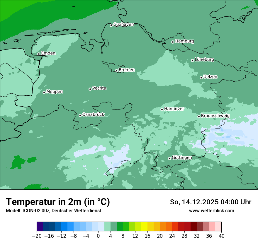 Modellkarten Temperatur