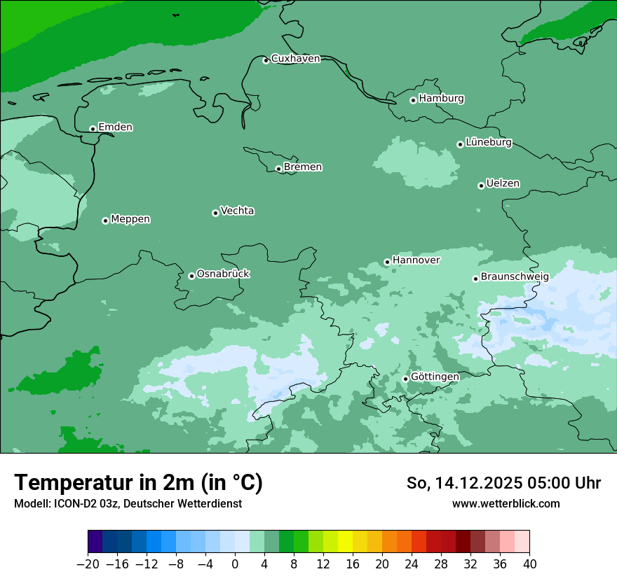 Modellkarten Temperatur