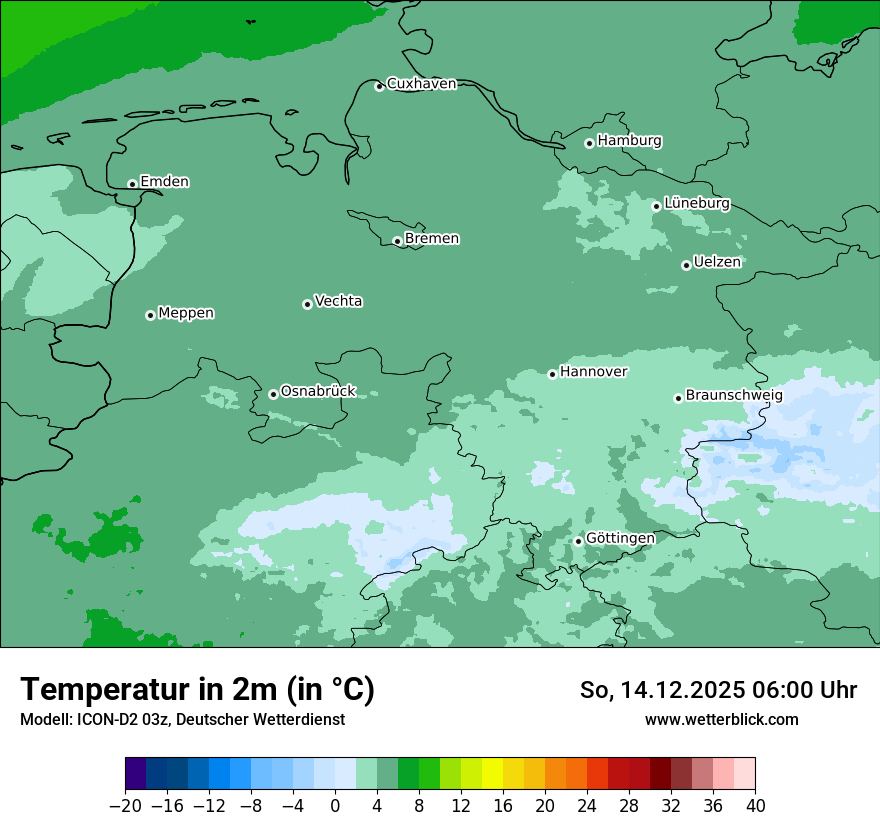 Modellkarten Temperatur