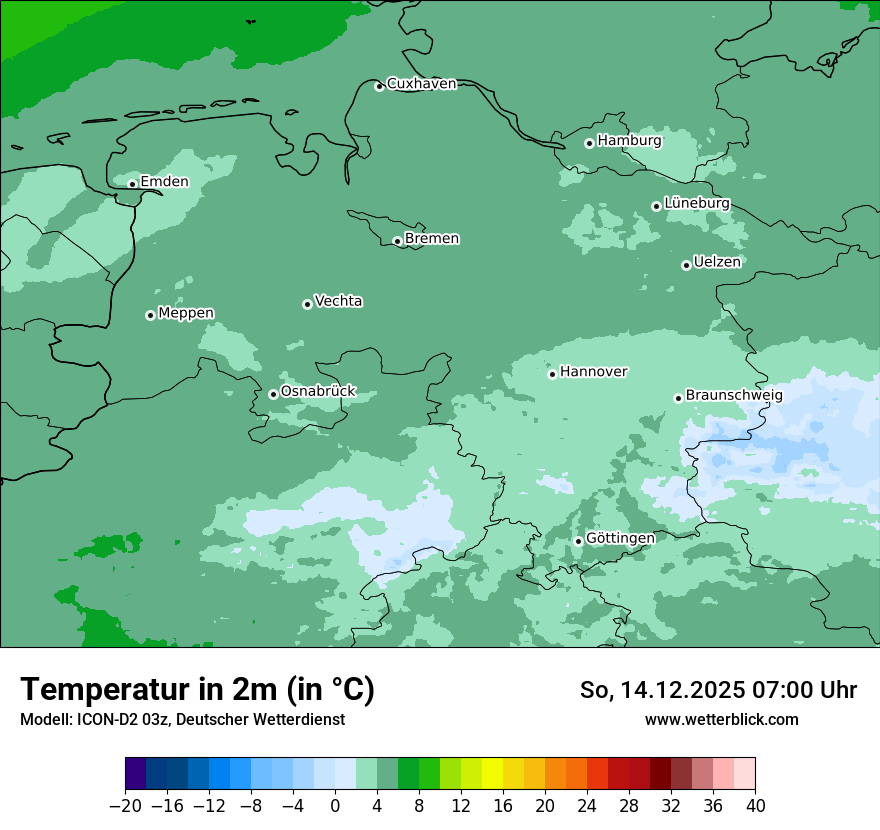 Modellkarten Temperatur