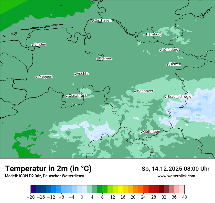 Modellkarten Temperatur