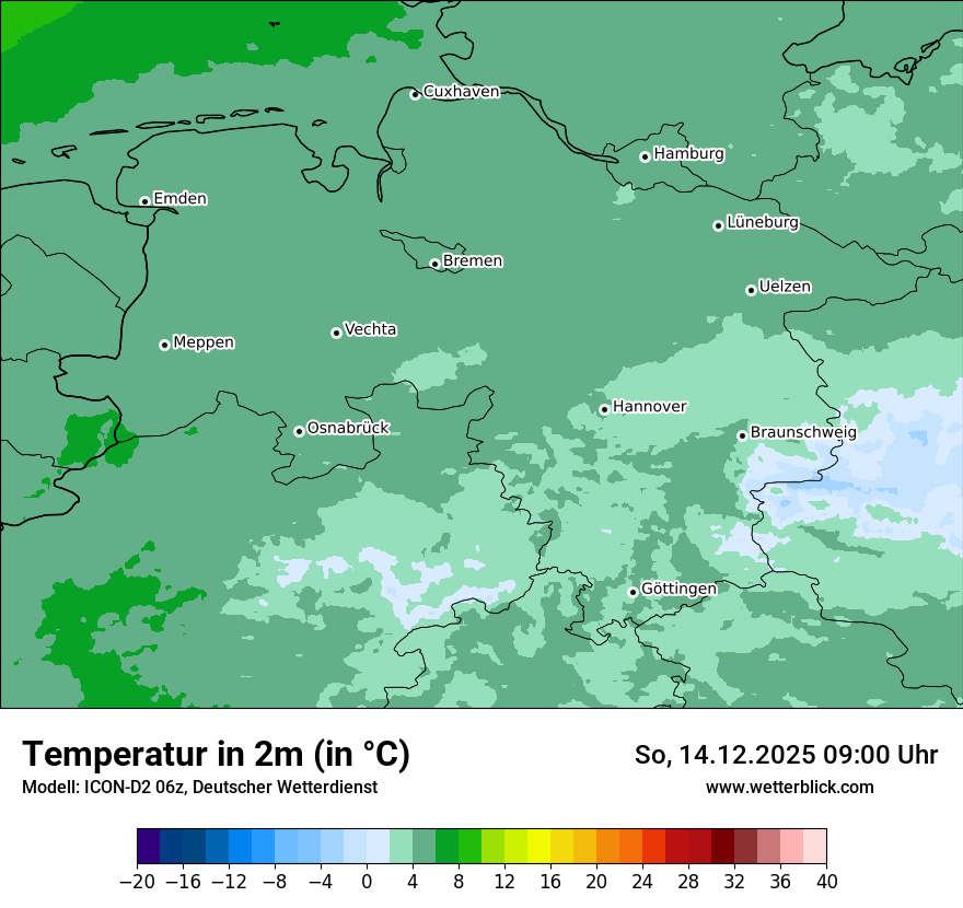 Modellkarten Temperatur