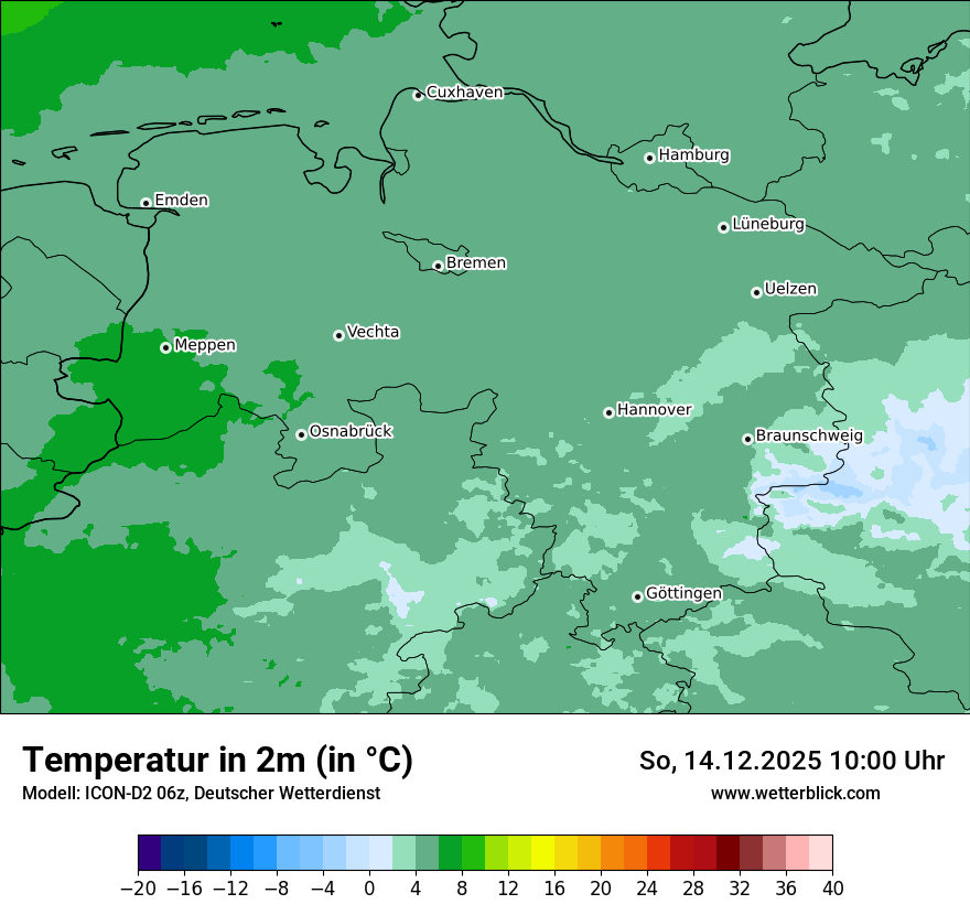 Modellkarten Temperatur