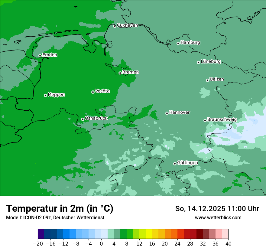 Modellkarten Temperatur