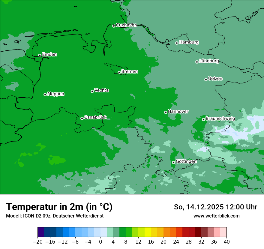 Modellkarten Temperatur