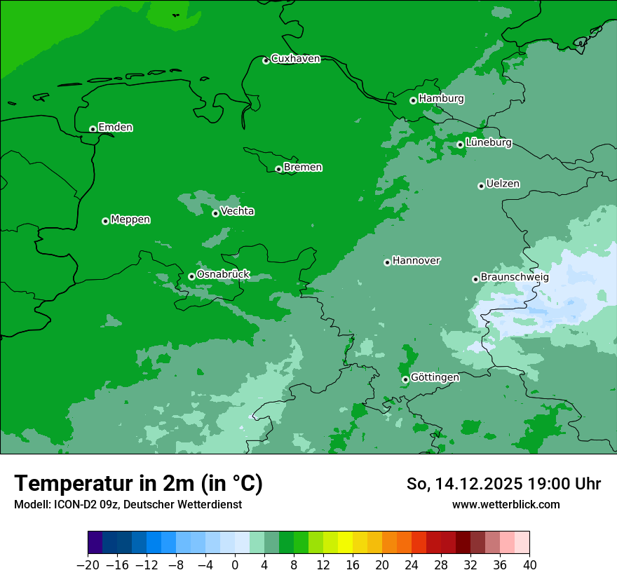 Modellkarten Temperatur