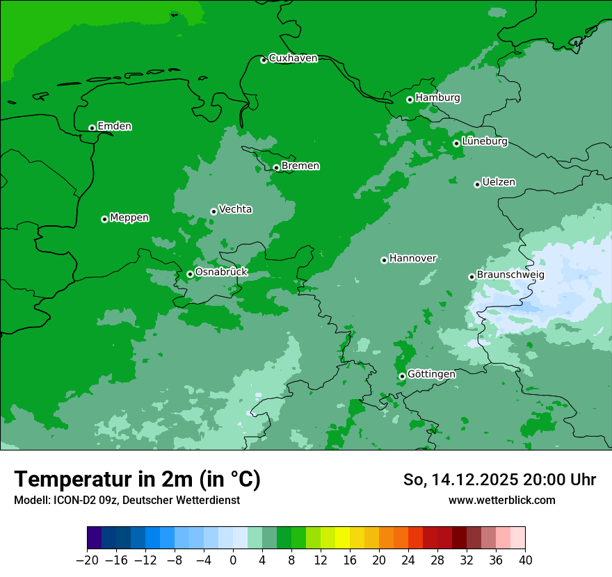 Modellkarten Temperatur