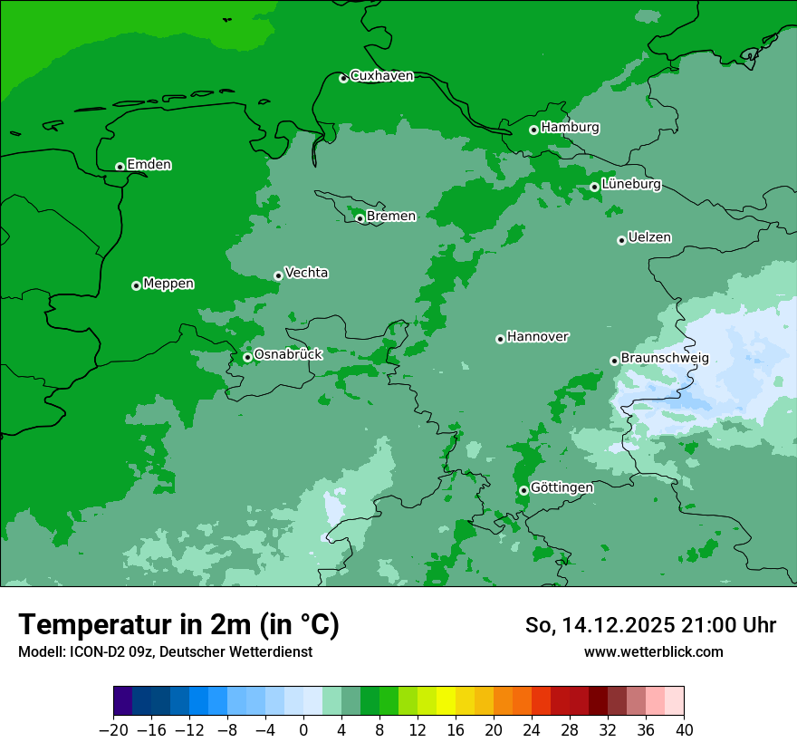 Modellkarten Temperatur
