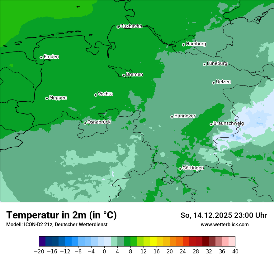 Modellkarten Temperatur