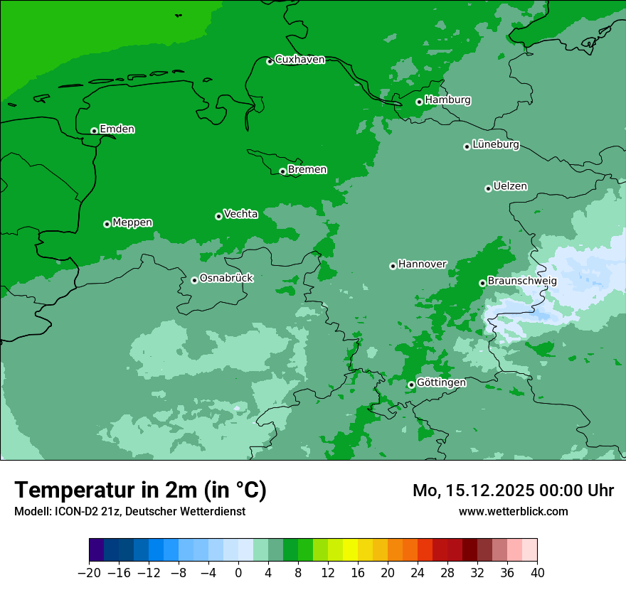 Modellkarten Temperatur