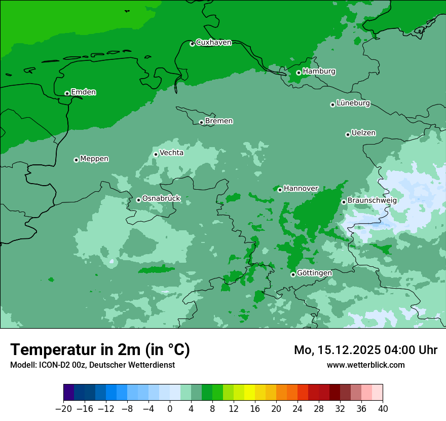 Modellkarten Temperatur