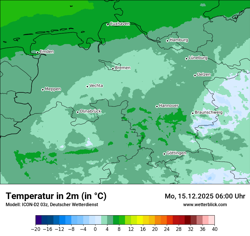Modellkarten Temperatur