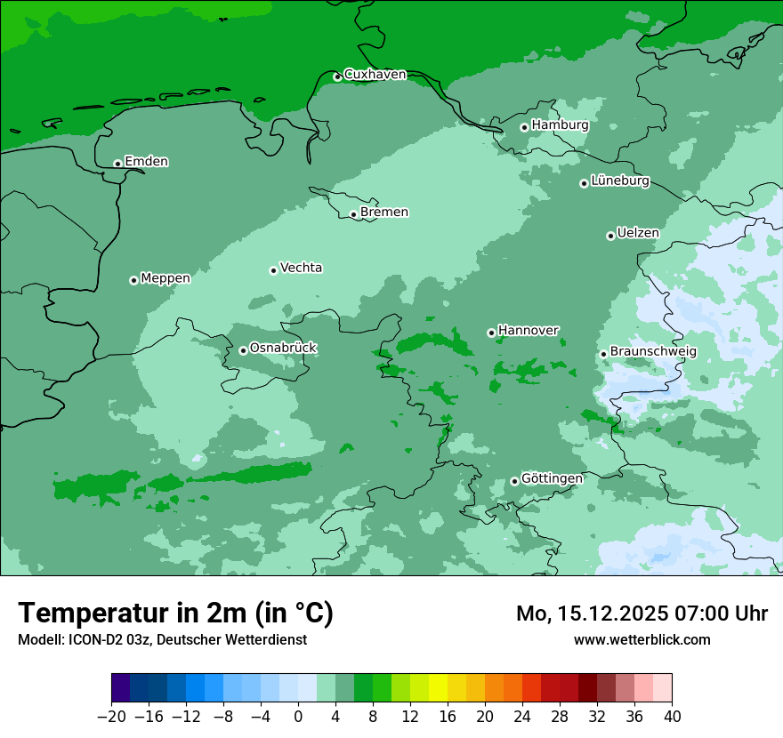 Modellkarten Temperatur