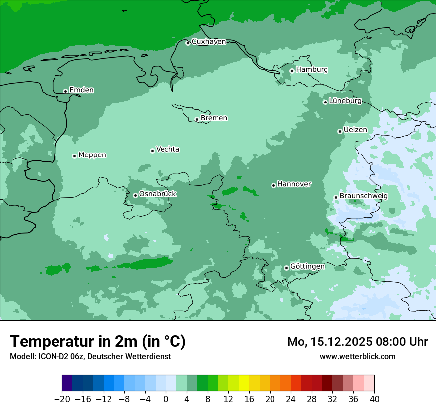 Modellkarten Temperatur