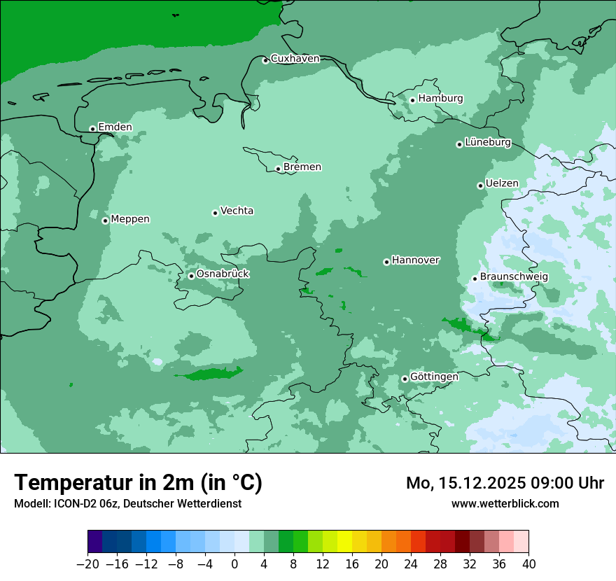 Modellkarten Temperatur