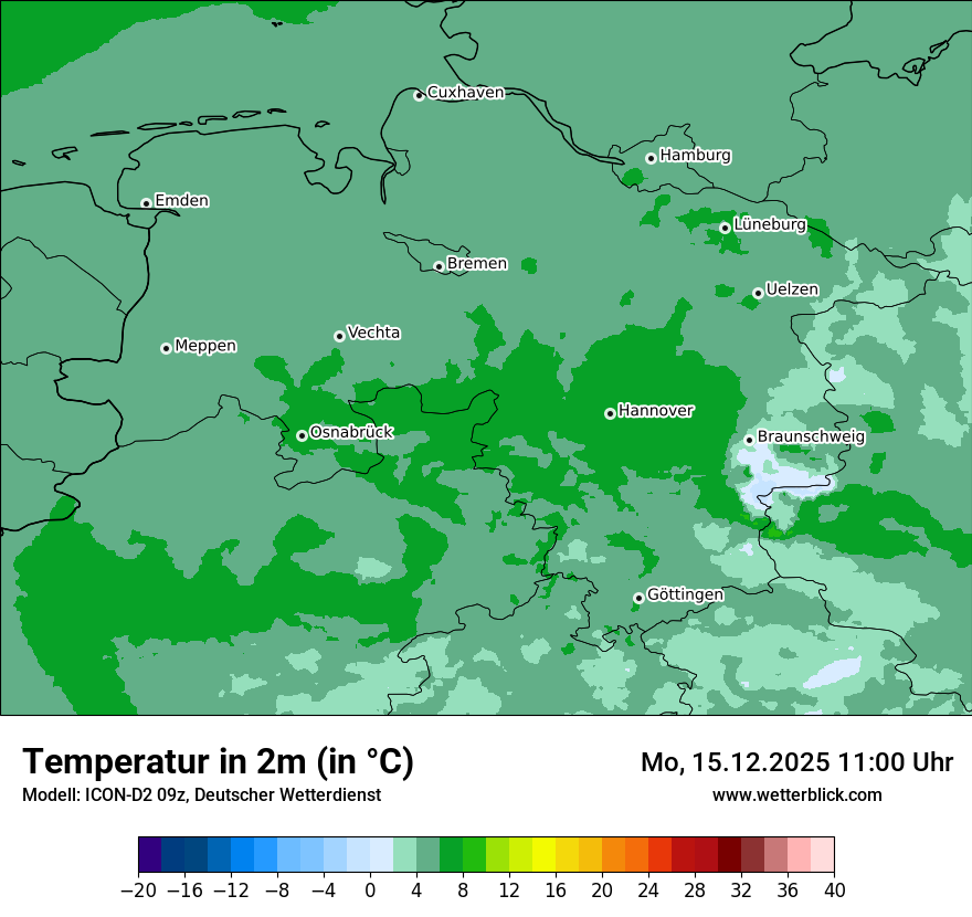 Modellkarten Temperatur