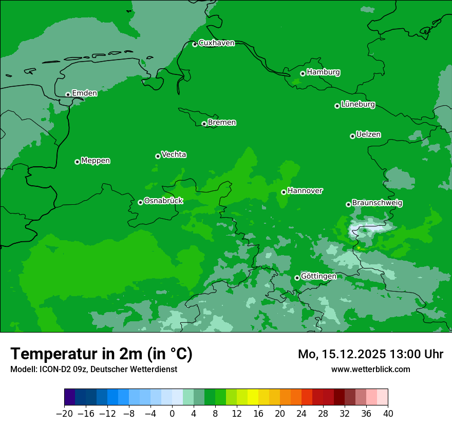 Modellkarten Temperatur