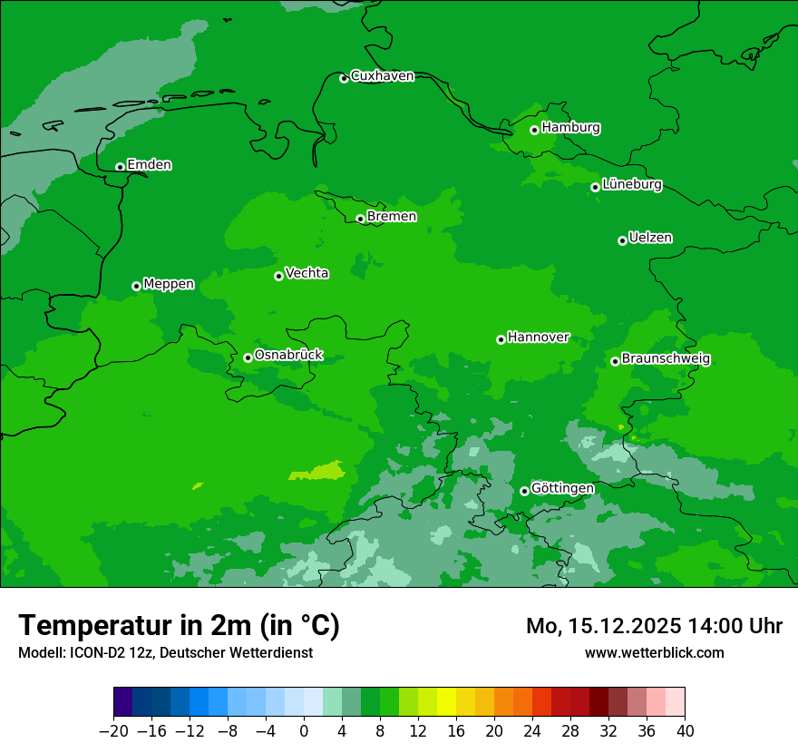 Modellkarten Temperatur