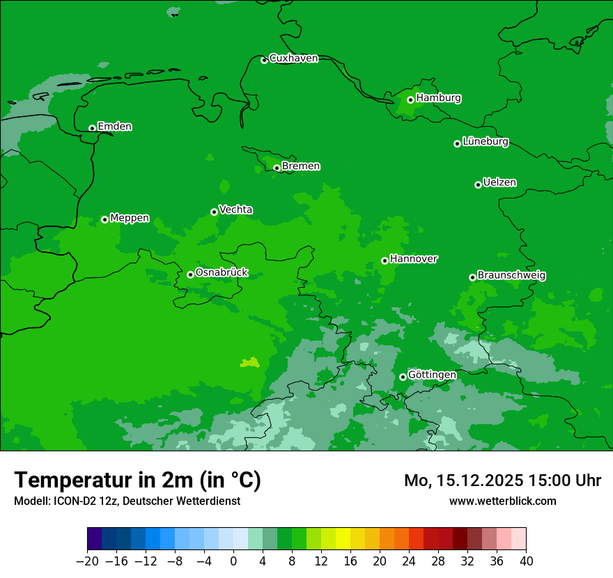Modellkarten Temperatur