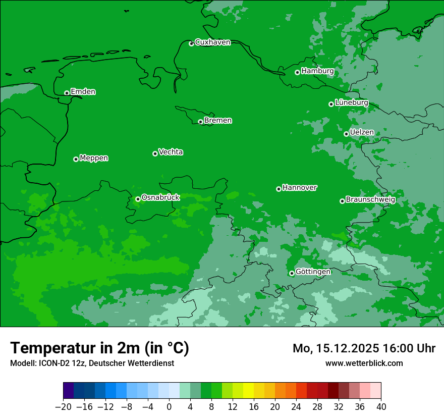 Modellkarten Temperatur