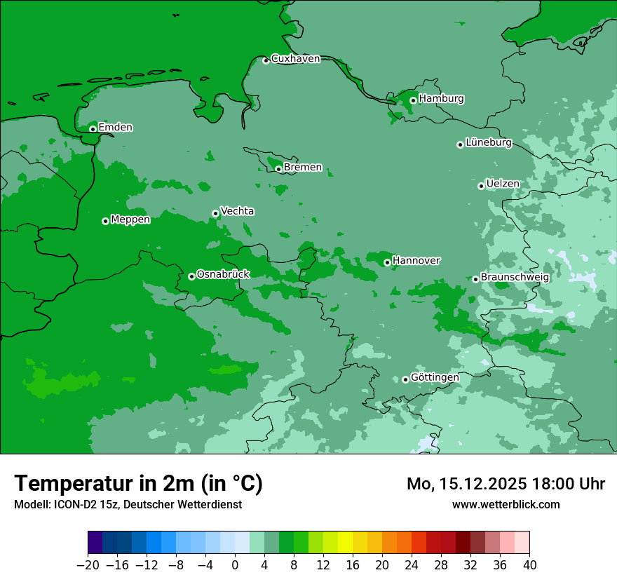 Modellkarten Temperatur