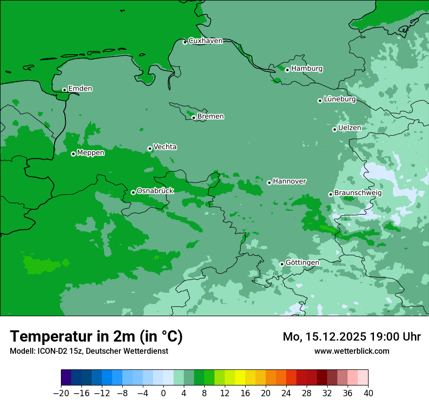 Modellkarten Temperatur