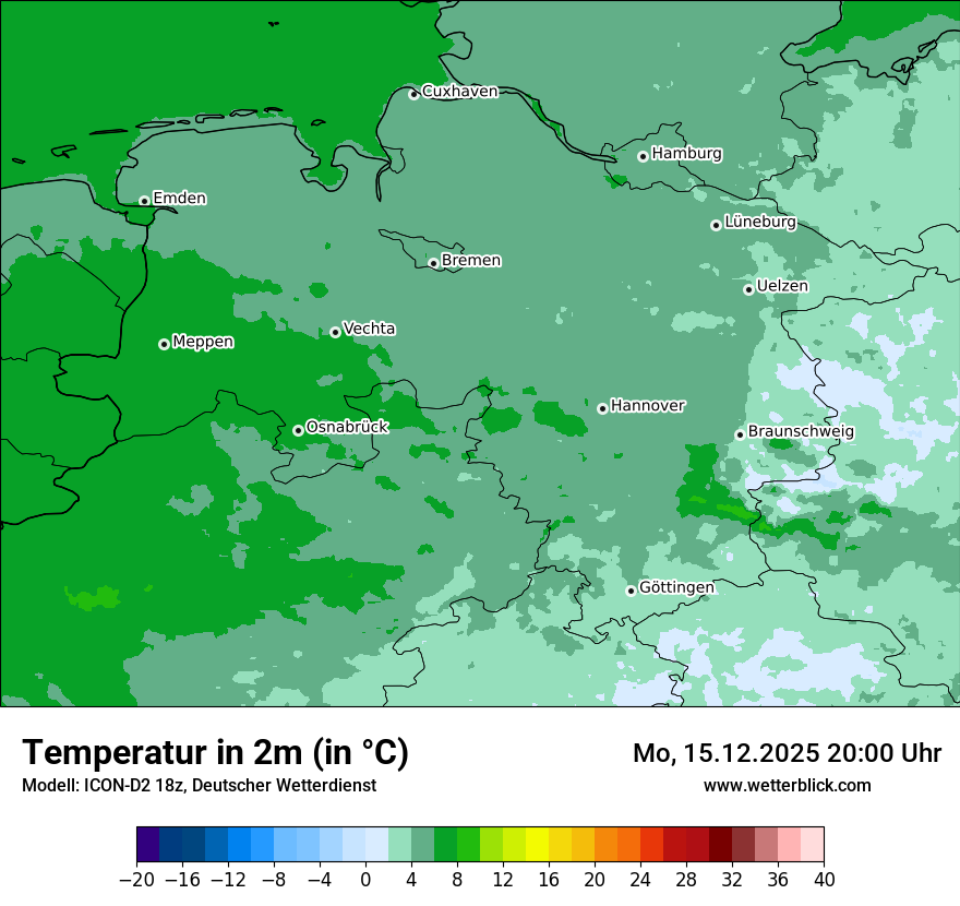 Modellkarten Temperatur