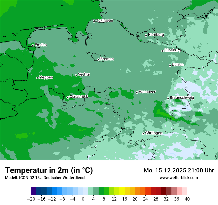 Modellkarten Temperatur