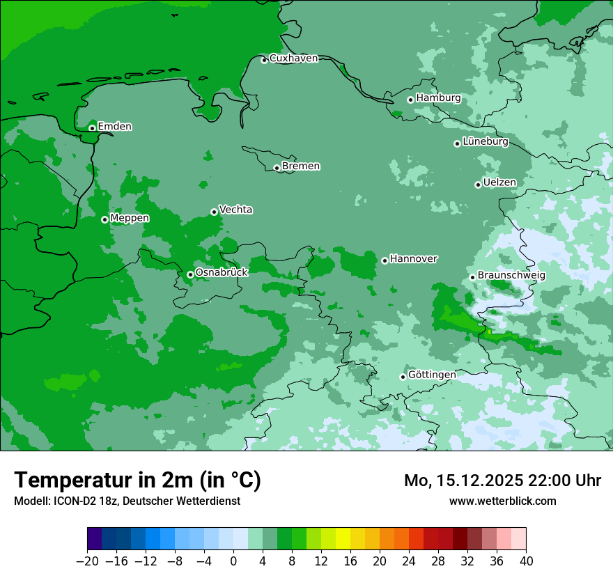 Modellkarten Temperatur