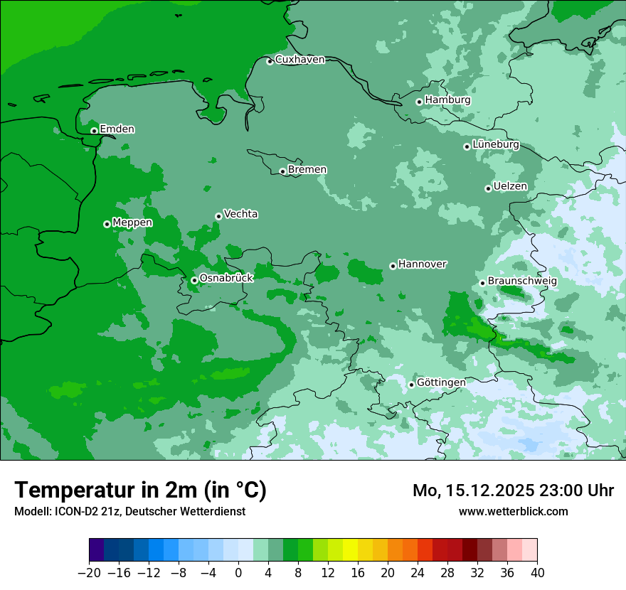 Modellkarten Temperatur