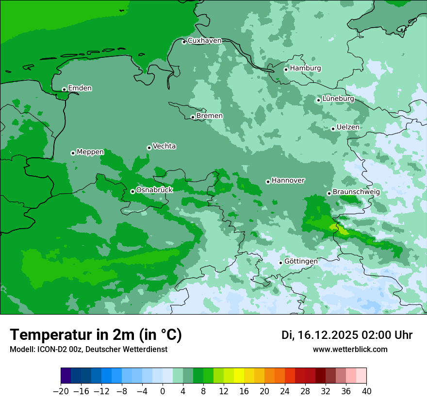 Modellkarten Temperatur