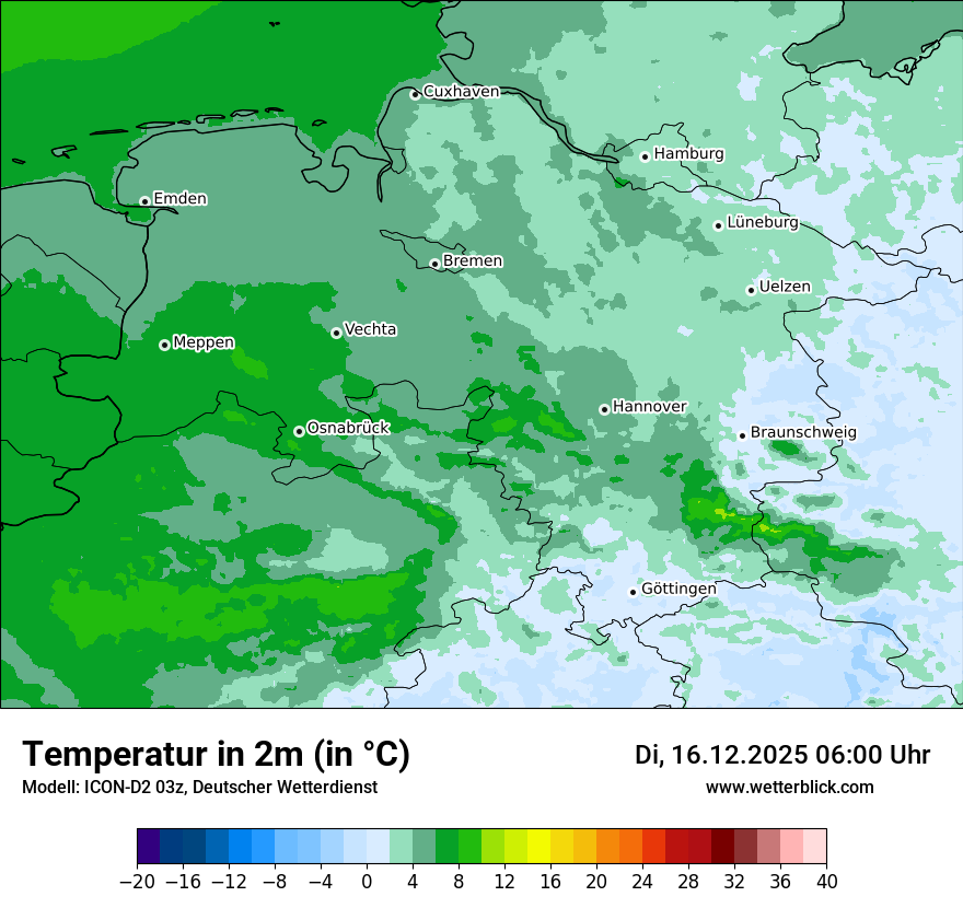 Modellkarten Temperatur