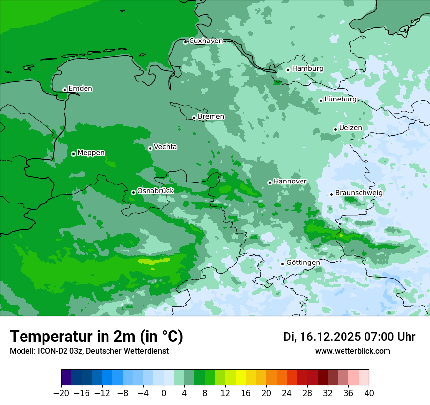 Modellkarten Temperatur