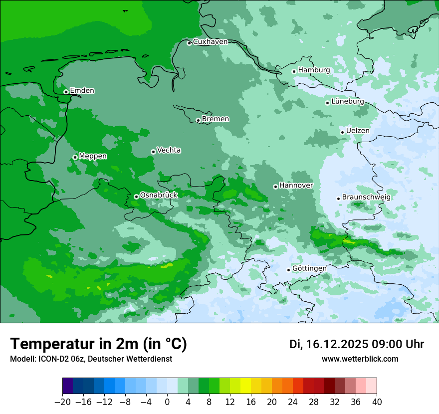 Modellkarten Temperatur