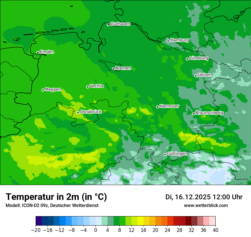 Modellkarten Temperatur