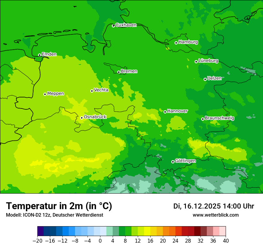 Modellkarten Temperatur