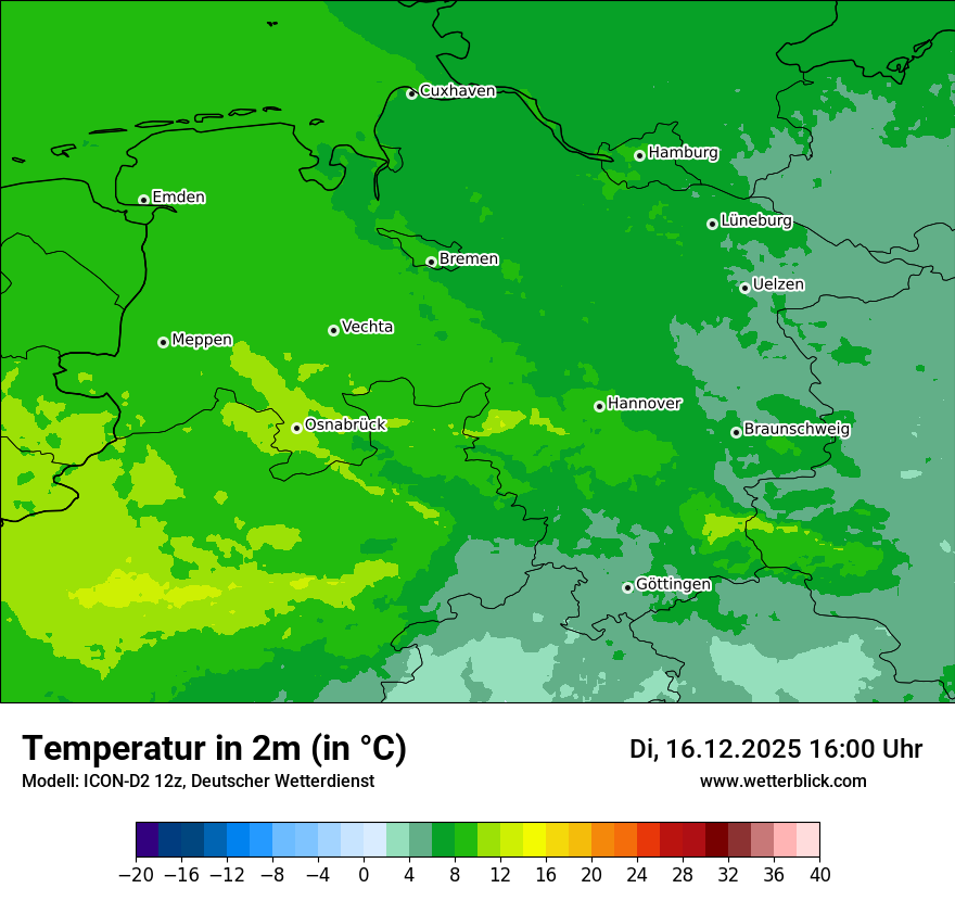 Modellkarten Temperatur