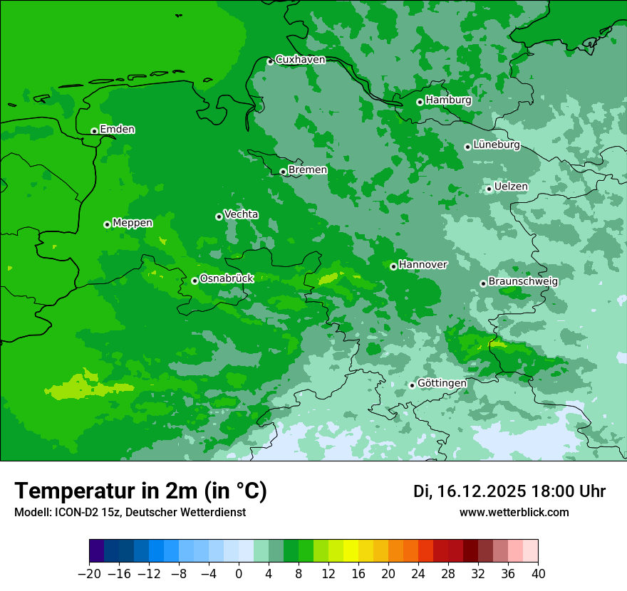 Modellkarten Temperatur