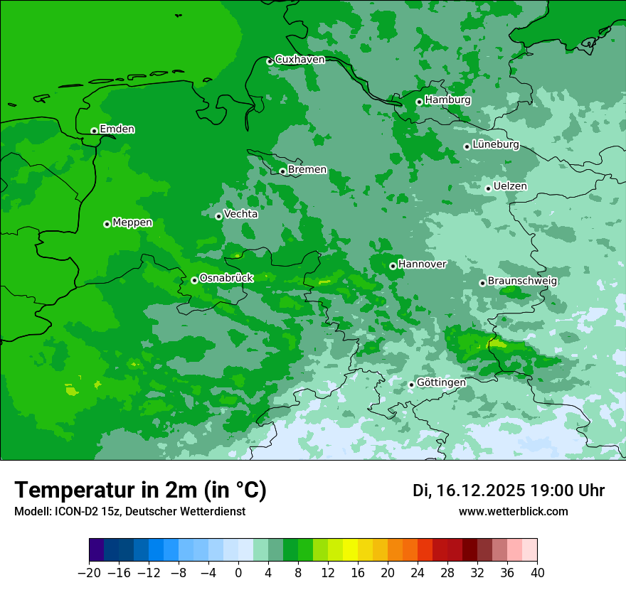 Modellkarten Temperatur