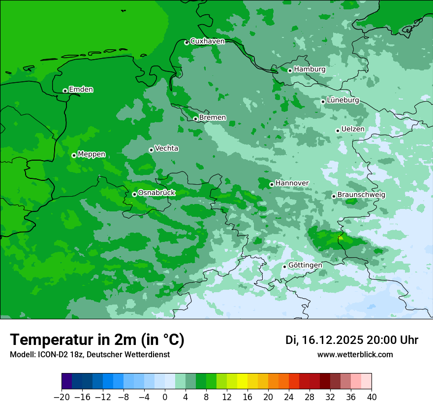 Modellkarten Temperatur